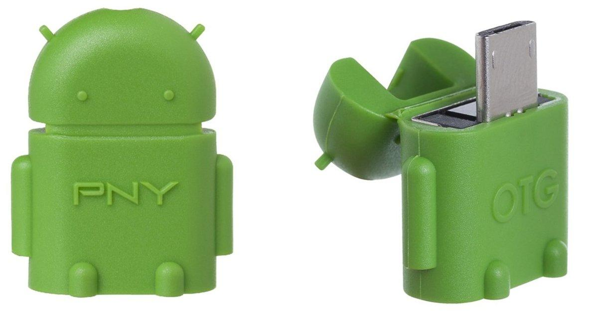 Adaptador OTG USB-MicroUSB - PNY OTG-A2G-EF, para Android, verde