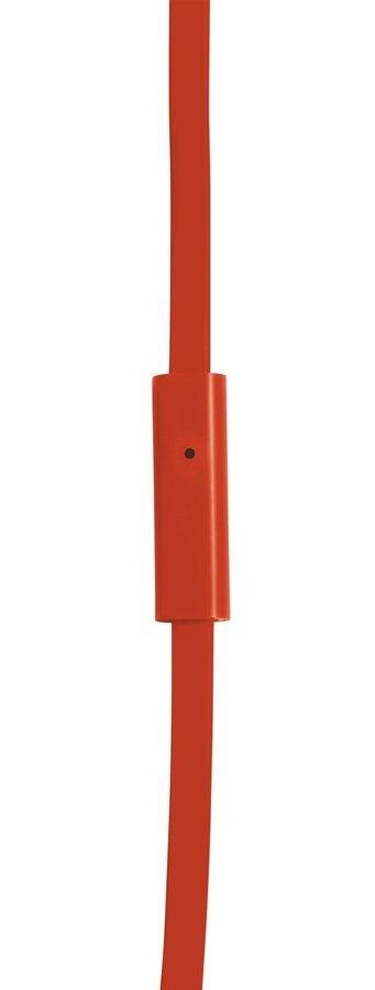 Auriculares de botón - Urban Revolt Duga, rojo, cable plano para evitar enredos