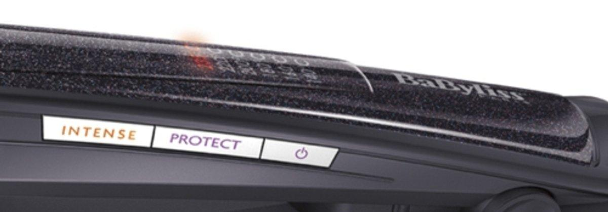 Plancha de pelo - Babyliss ST330E Revestimiento Diamond Ceramic, 2 en 1 Alisa y riza, Pantalla