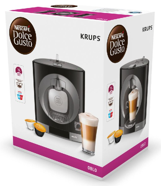 Cafetera de cápsulas - Nescafé Dolce Gusto Krups OBLO KP1108, Presión de 15 bares