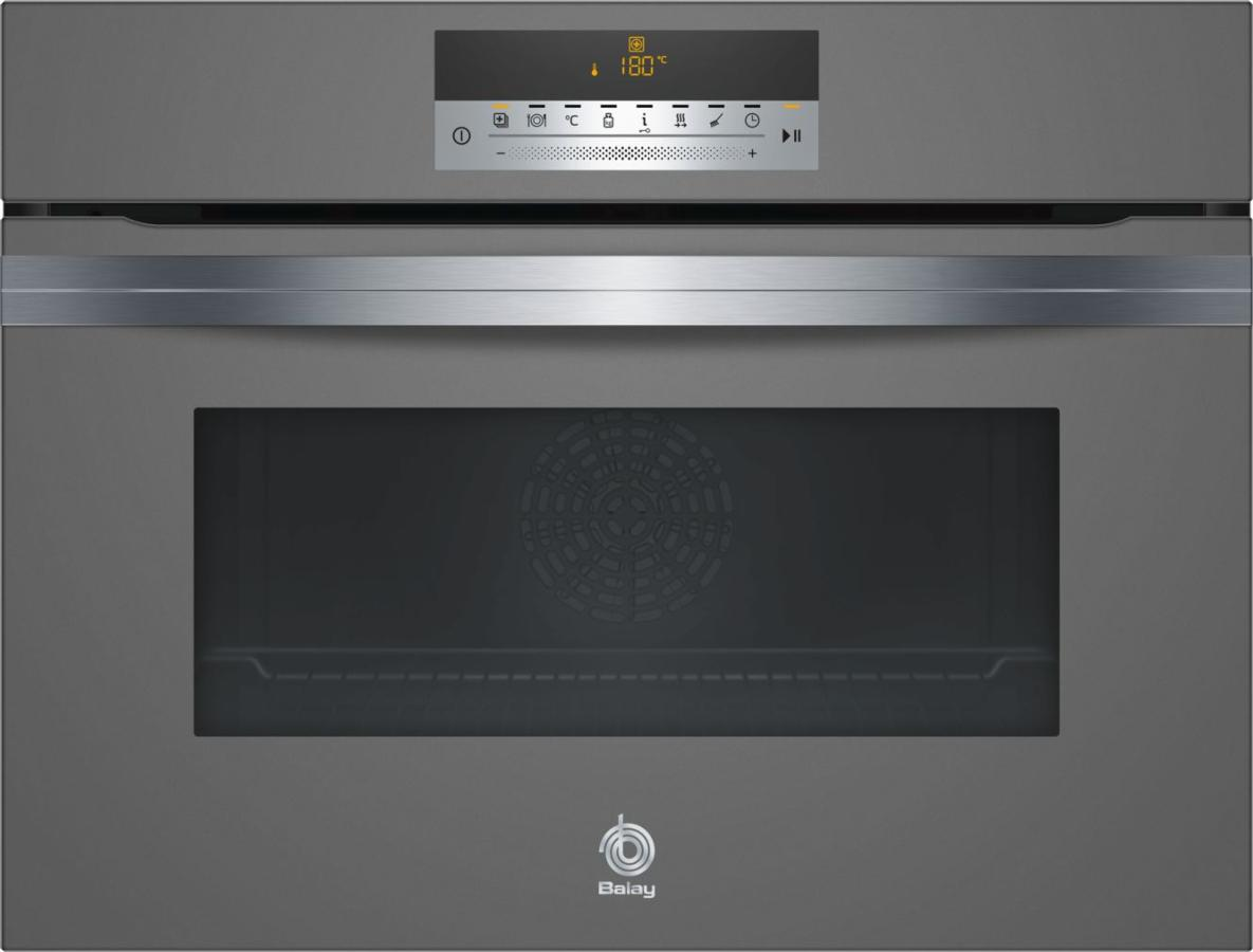 Horno Balay 3cb5878a0 integrable pirólisis aqualisis variogrill cristal gris antracita pirolitico 45cm abatible serie compacto 47l color vapor 47 59.4 hidro y auto chef 2990