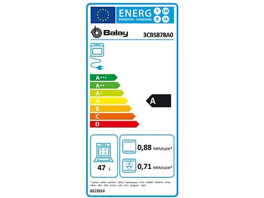 Horno - Balay 3CB5878A0, 47 L, Pirolítico, Multifunción, Aqualisis, Auto Chef, Antracita