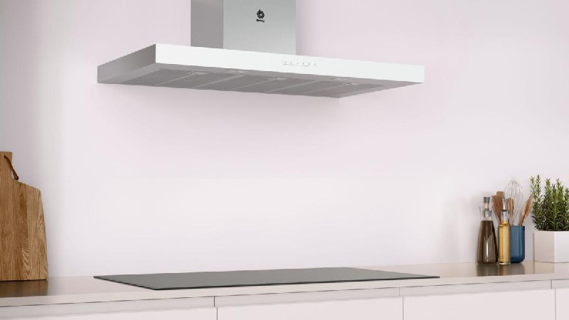 Campana decorativa - Balay 3BC097GBC, Decorativa, 710 m³/h, 65 dB, 90 cm, Blanco