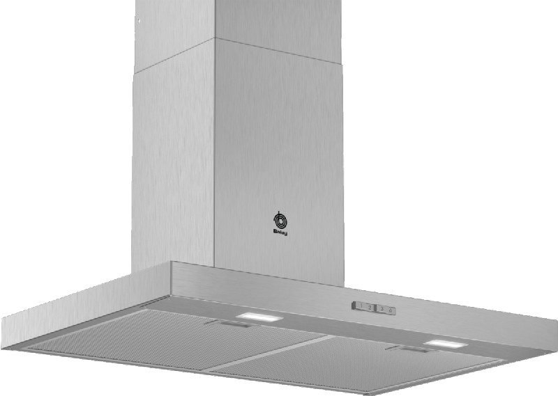 Campana - Balay 3BC076MX, Decorativa, 590 m3/h, 3 velocidades, 75 cm, Inox