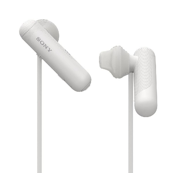 Auriculares internos Sony blancos con diseño minimalista y cable blanco.