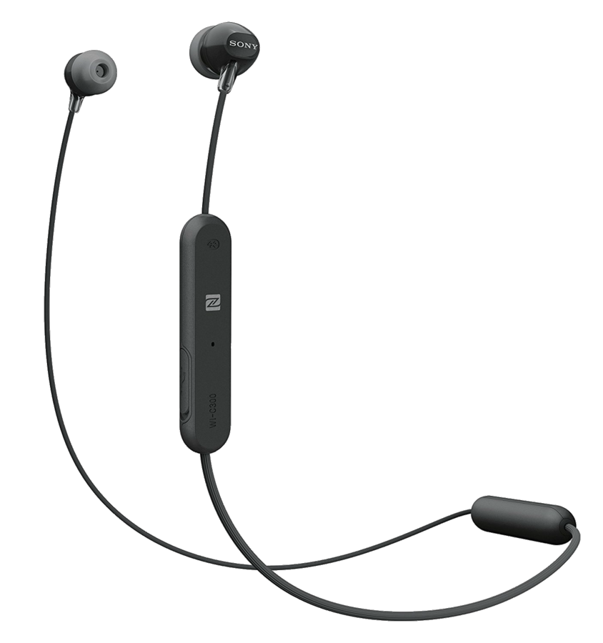 Auriculares inalámbricos - Sony WI-C300, Bluetooth, Micrófono, Negro