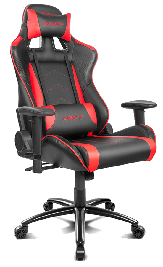 Drift Dr150br Silla gaming profesional polipiel reposabrazos ajustable piston clase 4 asiento basculable altura regulable respaldo reclinable cojines lumbar y cervical color negrorojo dr150 giratorio r150 rojonegra hasta 150 kg