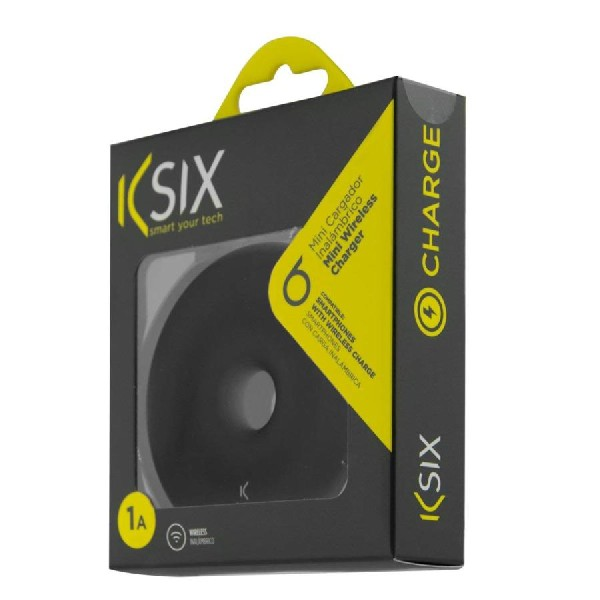 Cargador inalámbrico - Ksix Mini, Qi, 5 W, Negro