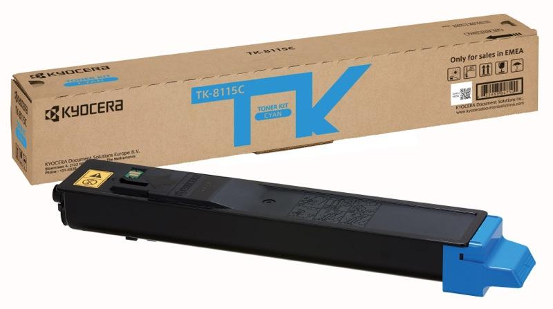 Tóner de láser - KYOCERA TK-8115C, 6.000 Páginas, Cian