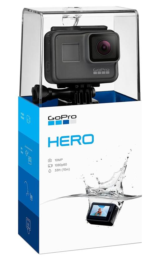 Cámara deportiva - GoPro HERO, Vídeo de 1440p 60 fps, 10MP, Control por voz, Negro