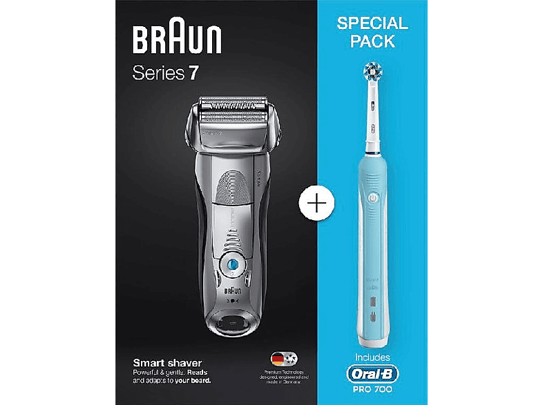 Pack | Afeitadora Braun Serie 7 7893S + Cepillo Oral B pro 500