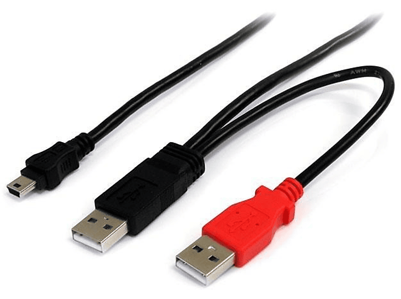 Cable - StarTech.com USB2HABMY6 Cable 1,8m USB 2.0 Mini B en Y para Discos Duros