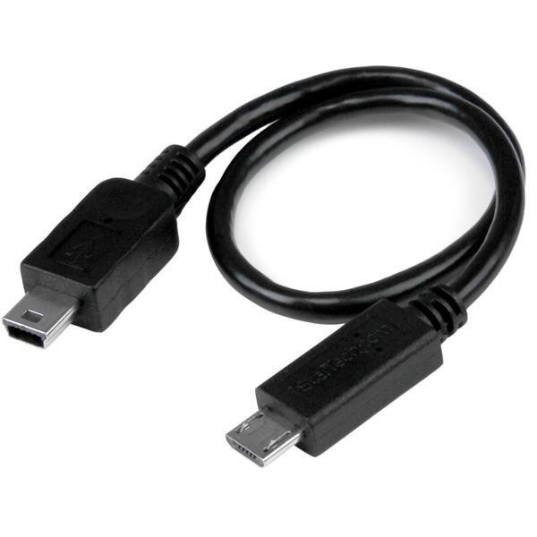 Cable USB - StarTech.com UMUSBOTG8IN Cable USB USB OTG de 20cm Adaptador Micro USB a Mini USB