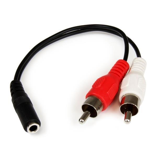 Adaptador - StarTech.com MUFMRCA Cable Adaptador 15cm de Audio Jack 3,5mm Hembra a RCA Macho