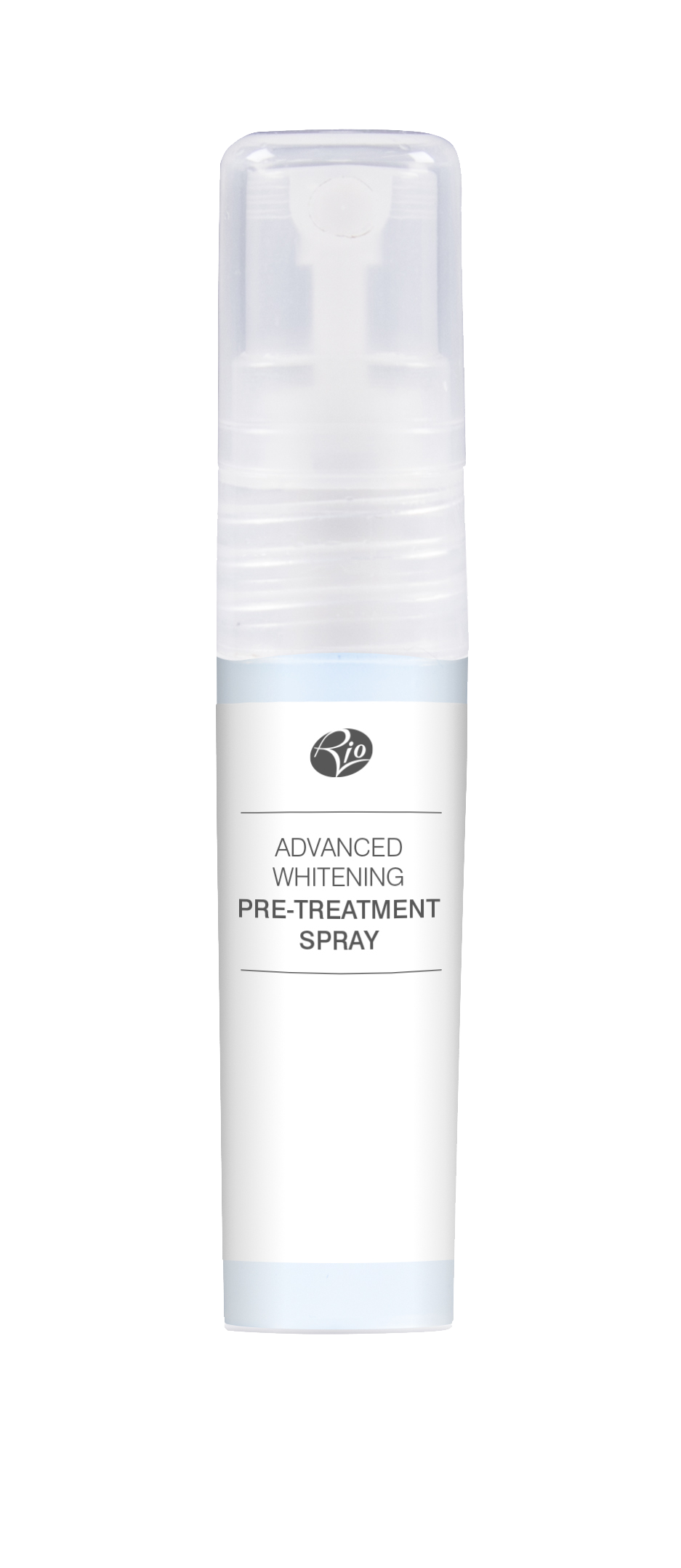 A small spray bottle labeled 'Advanced Whitening Pre-Treatment Spray'.