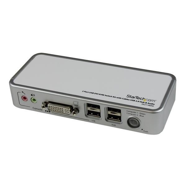 Switch KVM - StarTech.com SV211KDVIEU Conmutador KVM USB DVI  2 Puertos c/ Cables