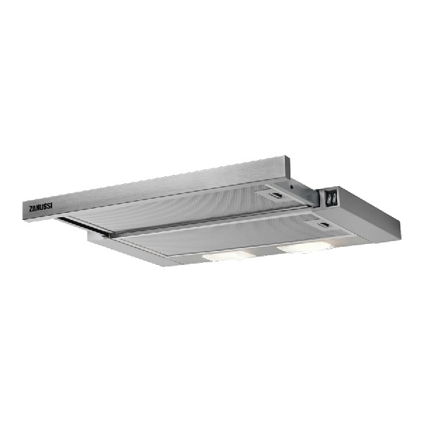 Campana - Zanussi ZHP60350SA, 360 m3/h, LED, 3 velocidades, Inox