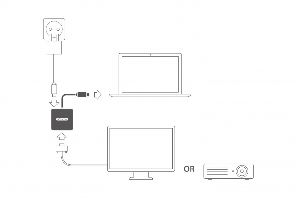 SITECOM Adaptateur USB-C / HDMI + port USB-C (CN-375)