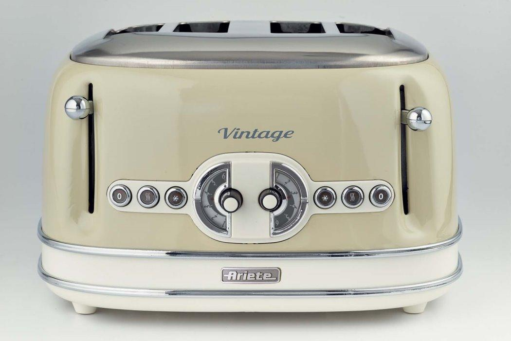Tostadora Ariete Positano 156 - 4 Rebanadas, 6 Niveles De Dorado, Función Descongelar, Expulsión Automática