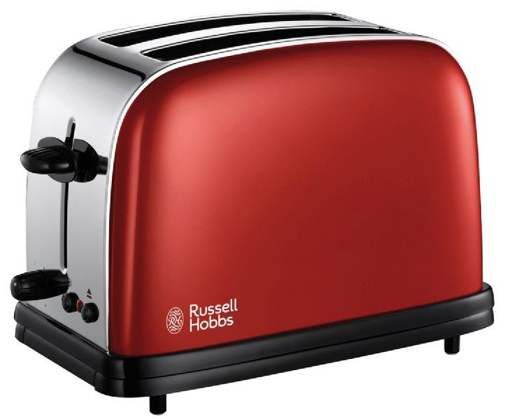 Russell Hobbs 2333056 tostadora 2 rebanadas negro rojo acero inoxidable plus flame red selector de nivel colours ranuras cortas y anchas para 1670 w colors