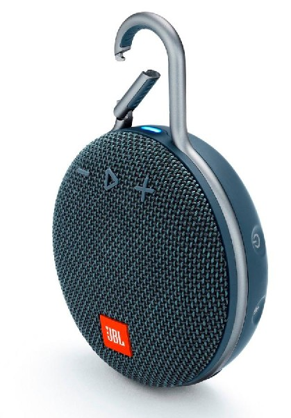 Altavoz inalámbrico - JBL Clip 3 Blue, 3 W, Bluetooth, IPX7, Micrófono, Mosquetón, Azul