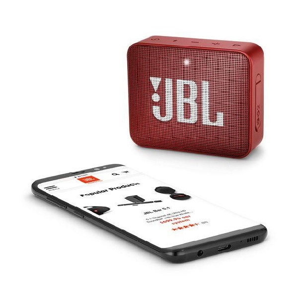 Altavoz inalámbrico - JBL GO 2 Red, 3 W, Bluetooth, IPX7, Micrófono, Rojo