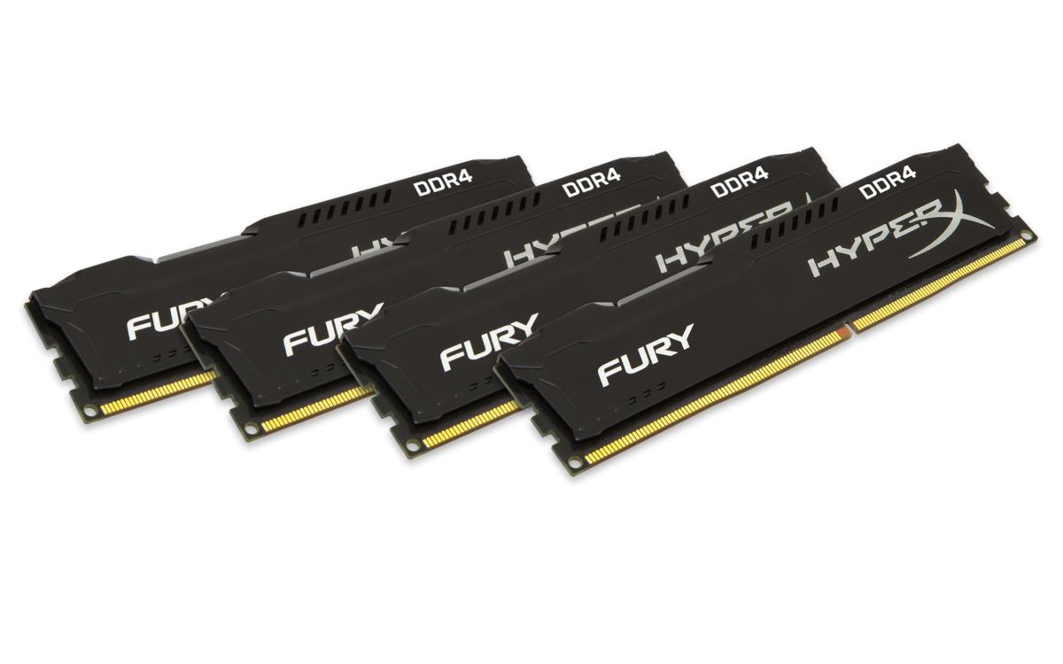 Memoria Ram - Kingston HyperX Fury DDR4 64GB (Kit 4) 2400MHz CL15 Black Series