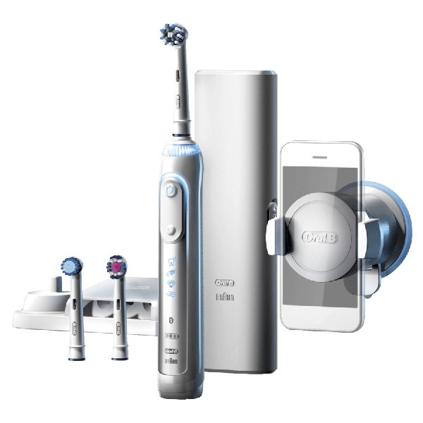 Cepillo Eléctrico - Oral B GENIUS PRO 8000, Cepillado 3D, Bluetooth, Blanco