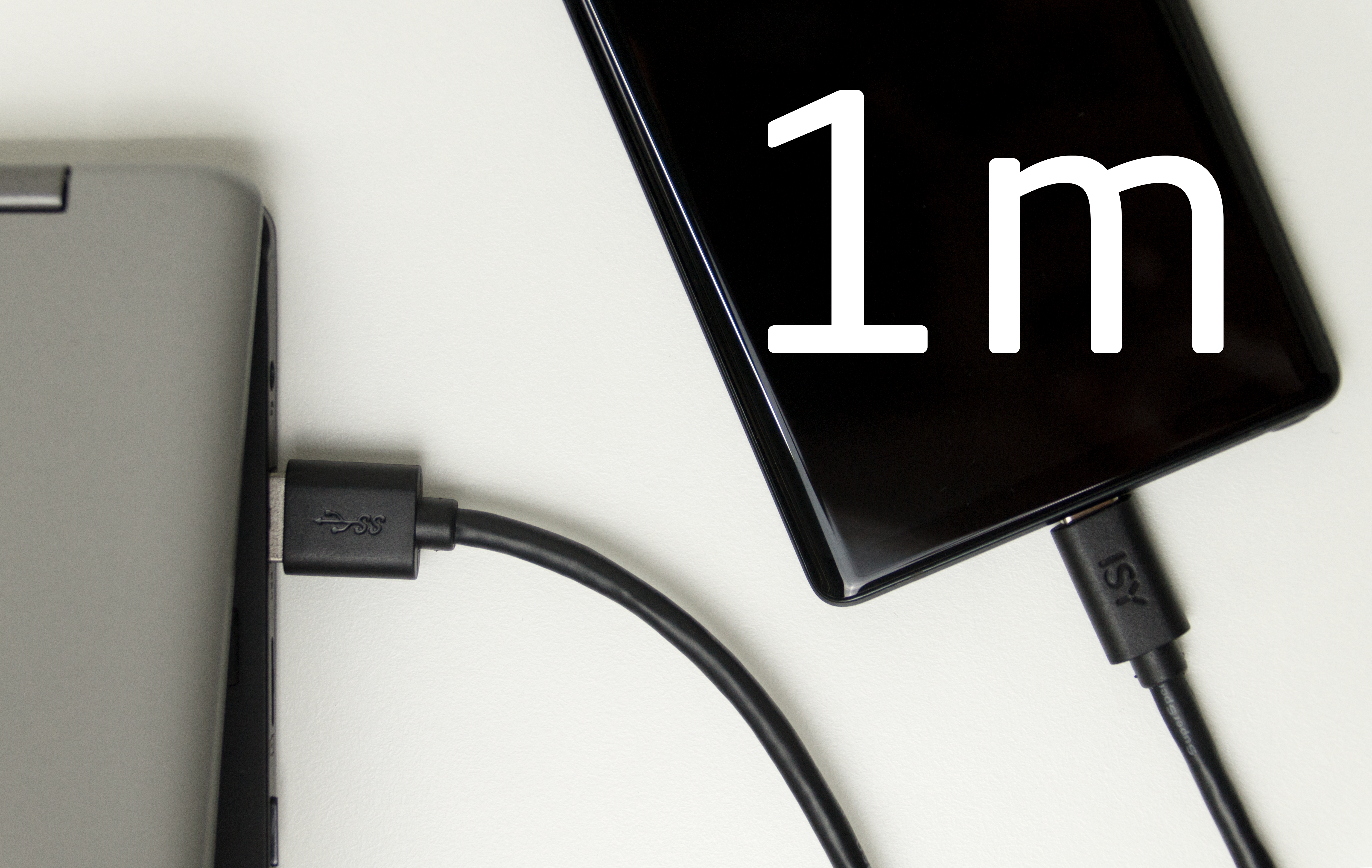 ISY Schwarz m, 1 USB Datenkabel/Ladekabel, USB-C, IUC-3000 auf