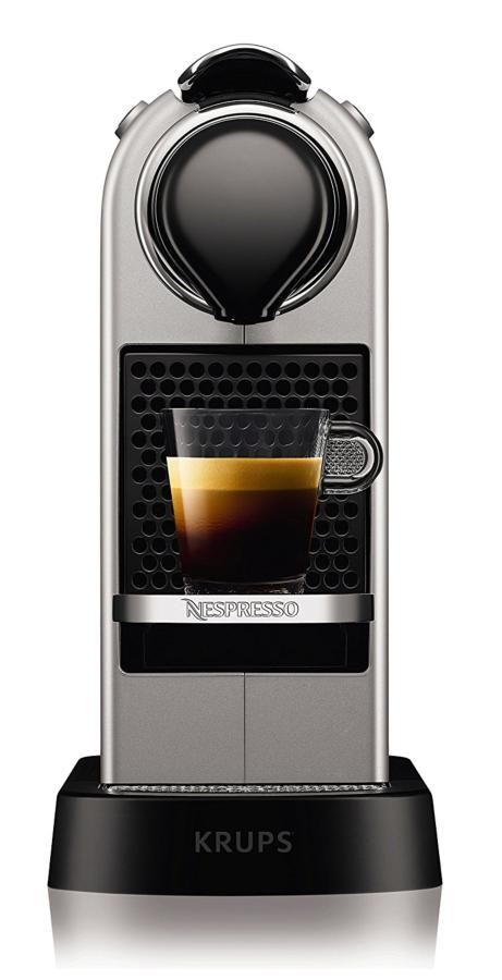 Cafetera de cápsulas - Nespresso Krups XN740B CITIZ FLOW STOP, 19 bares, Titanio