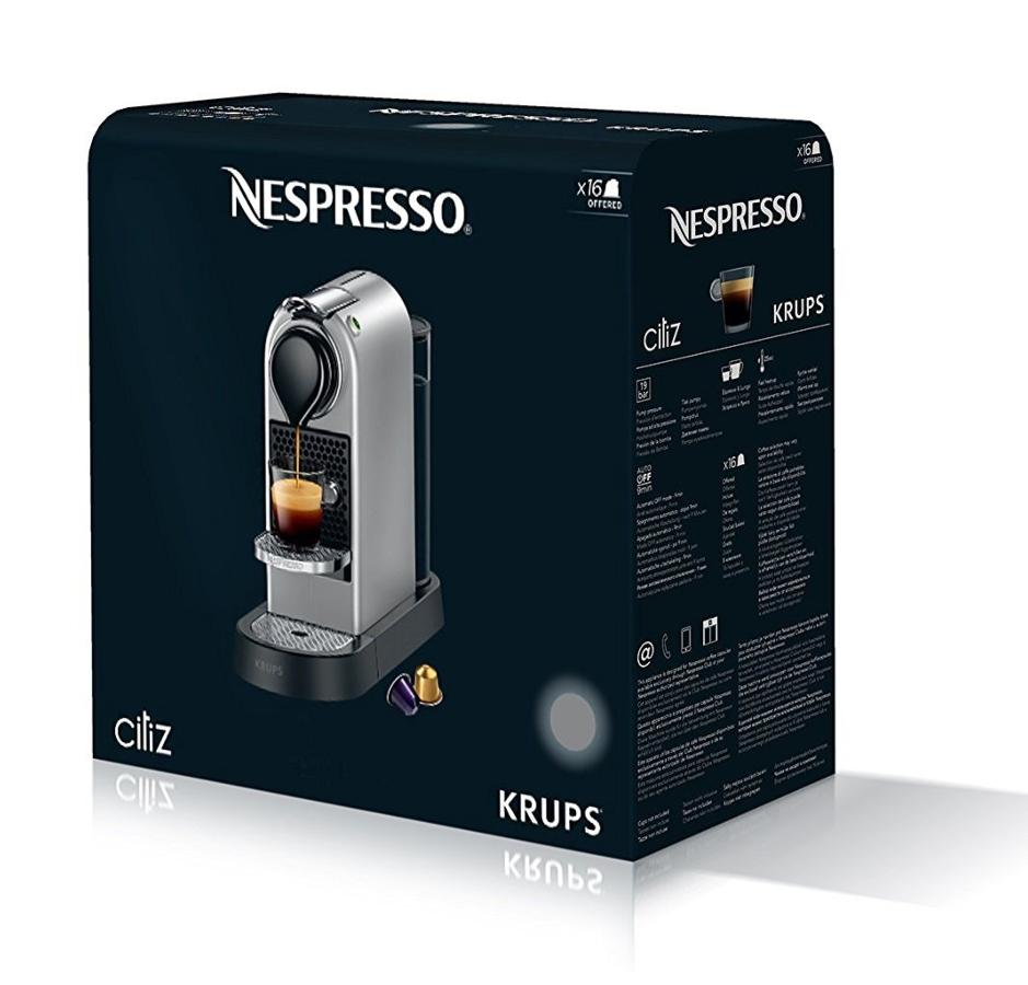 Cafetera de cápsulas - Nespresso Krups XN7605 CITIZ - MILK, Aeroccino, 19 bares, Rojo