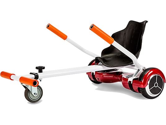 Estructura Kart - SK8 KART, Acero regulable, Compatible con hoverboard de rueda de 6.5", Blanco y