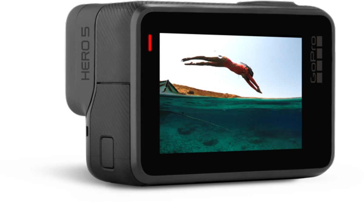 Cámara deportiva - GoPro HERO5, Vídeo 4K, 12 MP, Sumergible, RAW, Wi-Fi, Bluetooth, Negro