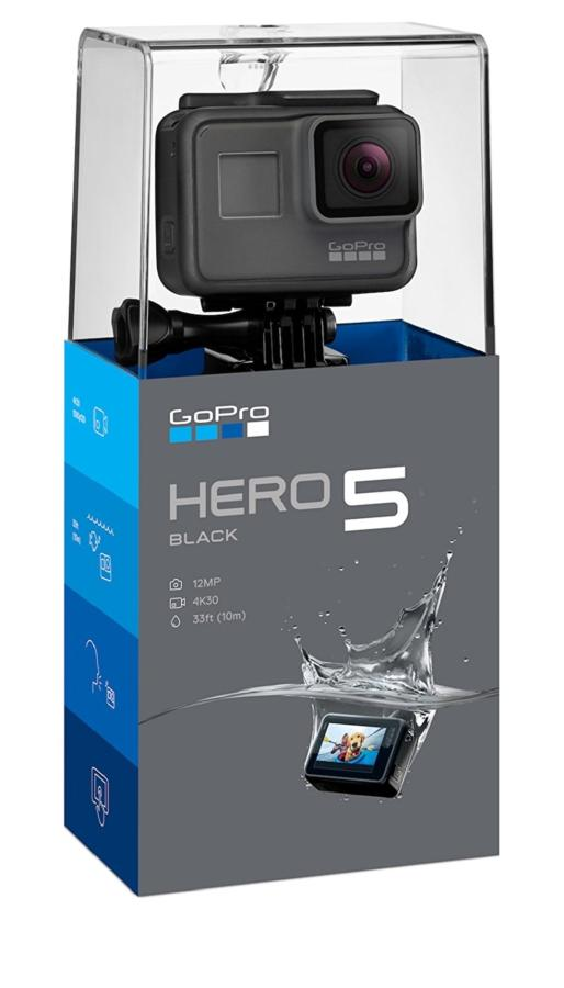 Cámara deportiva - GoPro HERO5, Vídeo 4K, 12 MP, Sumergible, RAW, Wi-Fi, Bluetooth, Negro