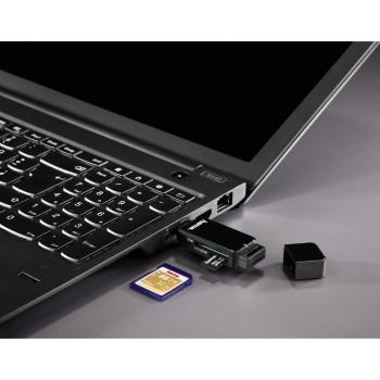 Lector tarjetas - Hama 00123901, USB 3.0, Negro