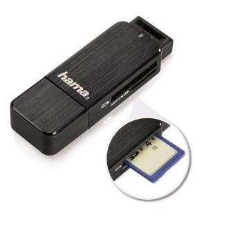 Lector tarjetas - Hama 00123901, USB 3.0, Negro
