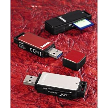 Lector tarjetas - Hama 00123901, USB 3.0, Negro