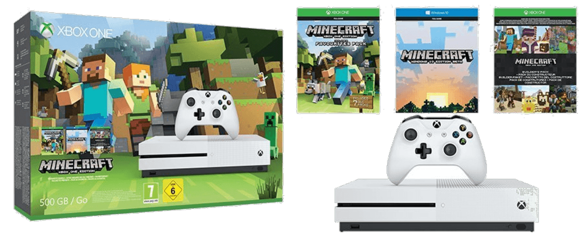Consola Xbox One S + Pack Minecraft, Disco duro de 500 GB