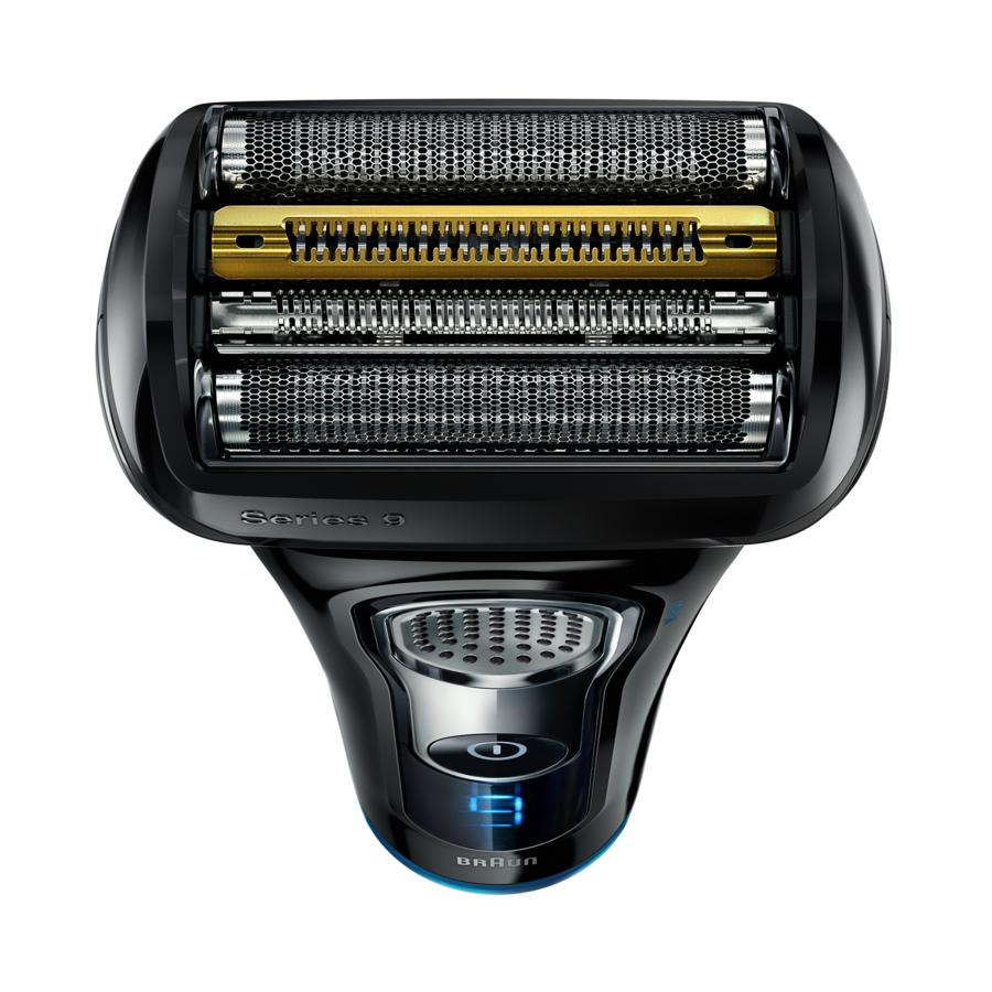 Afeitadora - Braun Series 9 9240s, Wet&Dry, Cinco elementos de corte, Base de carga, Negro y azul