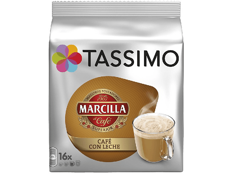 Cápsulas monodosis Tassimo Marcilla Café con Leche, 16 cápsulas