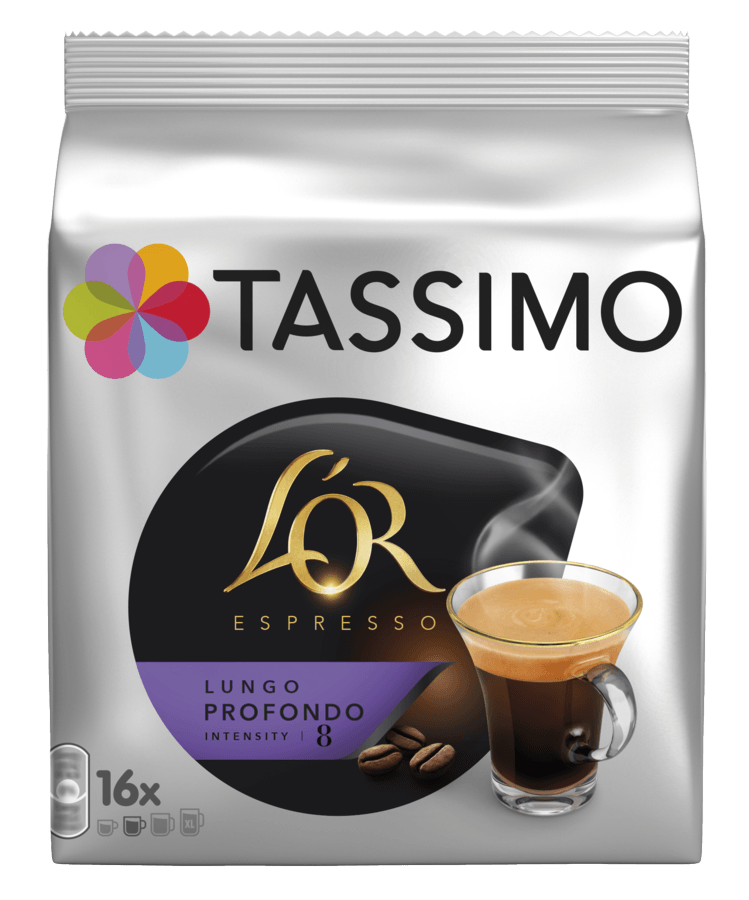 Cápsulas De Café tassimo lor lungo profondo monodosis 16 bolsa espresso intensidad 8 1