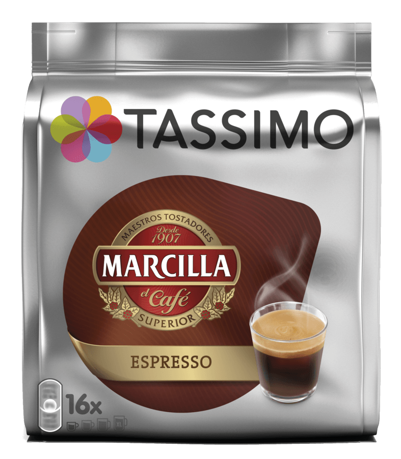 Cápsulas monodosis - Tassimo Marcilla Espresso, 16 cápsulas