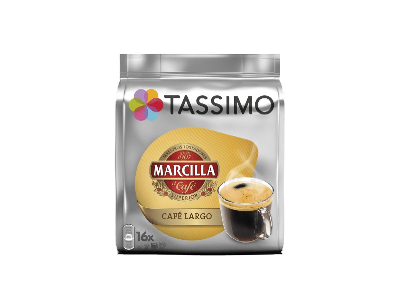 Cápsulas monodosis - Tassimo MARCILLA, Café Largo, 16 cápsulas