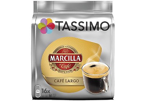 Cápsulas monodosis  Tassimo MARCILLA, Café Largo, 16 cápsulas