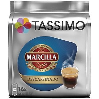 Cápsulas monodosis - Tassimo MARCILLA DESCAFEINADO, Café Largo, 16 cápsulas