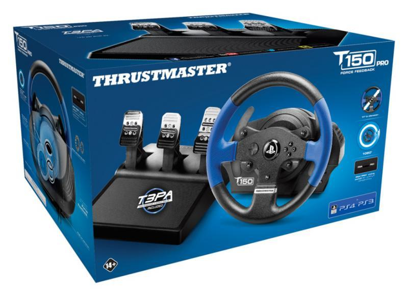 Volante - Thrustmaster T150 PRO ForceFeedback, Pedales, PS4, PS3 y PC