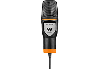 Micrófono - WE26-029, Woxter, Soporte, 55dB, 1.7m cable, Negro