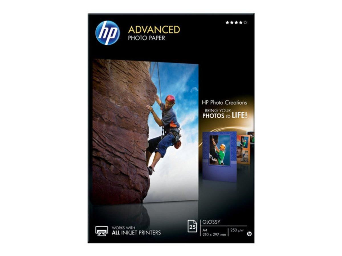Papel fotográfico - HP Advanced Glossy Photo Paper, A4 (210 x 297 mm), 250 g/m2, 25 hojas, Q5456A