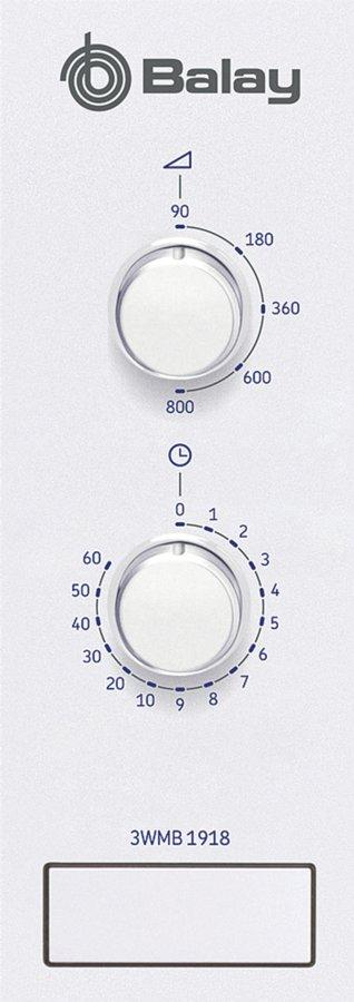 Microondas integrable - Balay 3WMB1918 Blanco, 17 litros, Potencia 800W