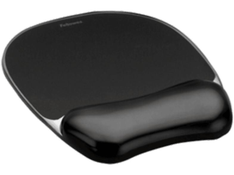 Alfombrilla ratón - Fellowes 9112101, Con reposamuñecas ergo gel-negro transparente, Negro